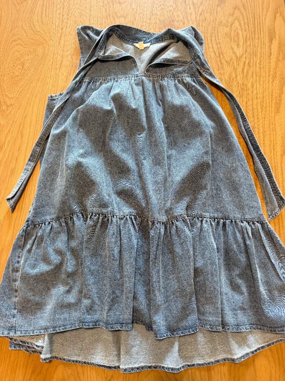 Entro Chambray Denim Tiered Swing Dress – Size Medium